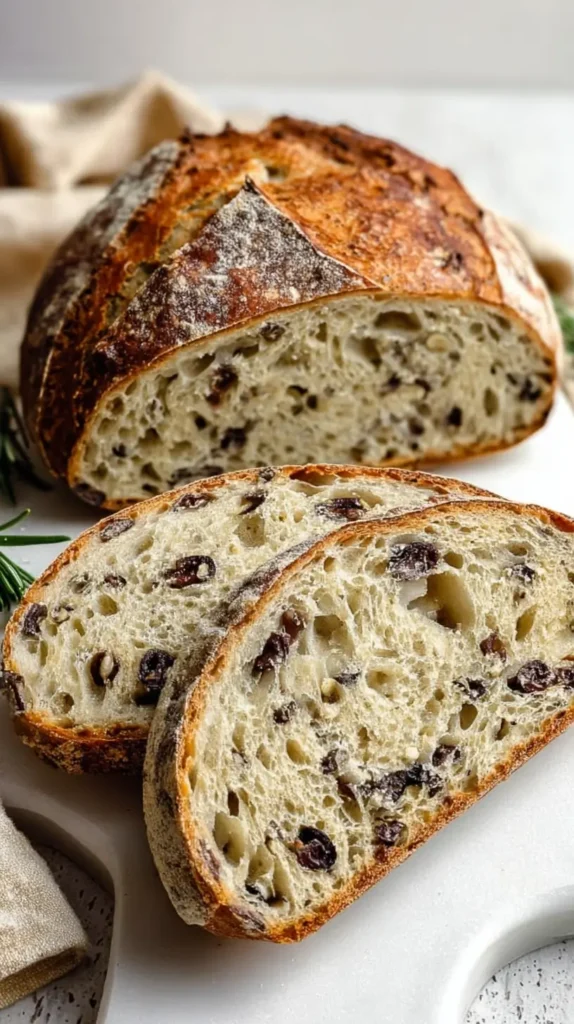 olive and rosemary sourdough bread