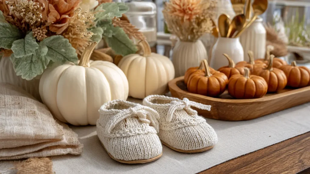 pumpkins and baby slippers