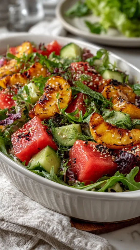 watermelon peach salad