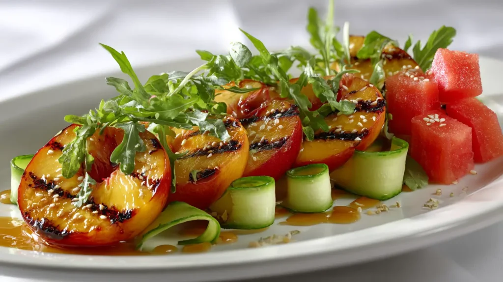 watermelon peach salad