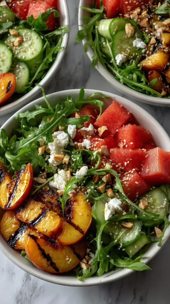 watermelon peach salad