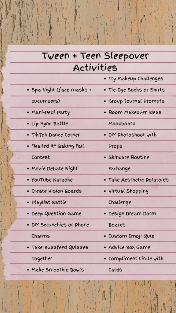 what to do at a sleepover