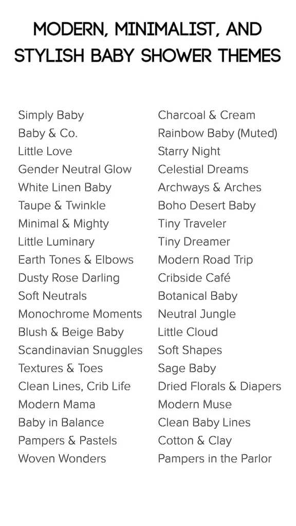modern themes for a baby shower
