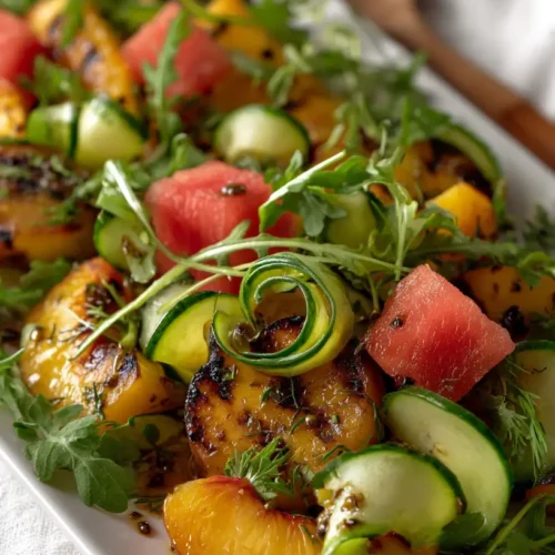 watermelon peach salad