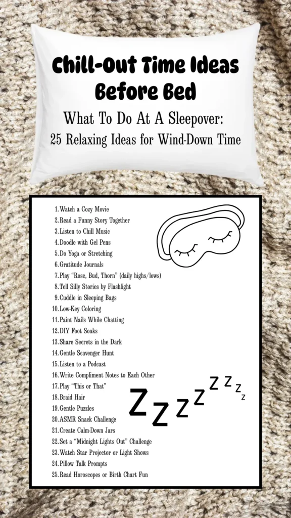list of winding down activities