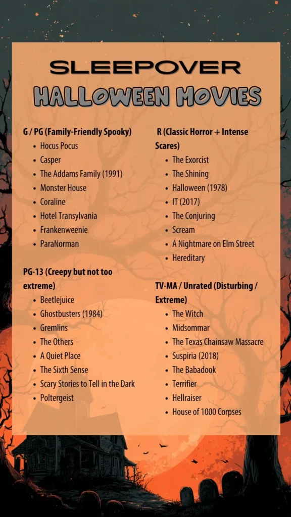 halloween sleepover movies