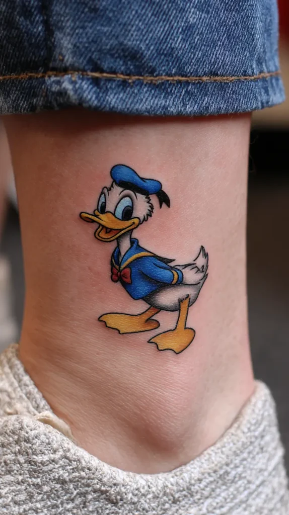 Donald Duck Ankle tattoo