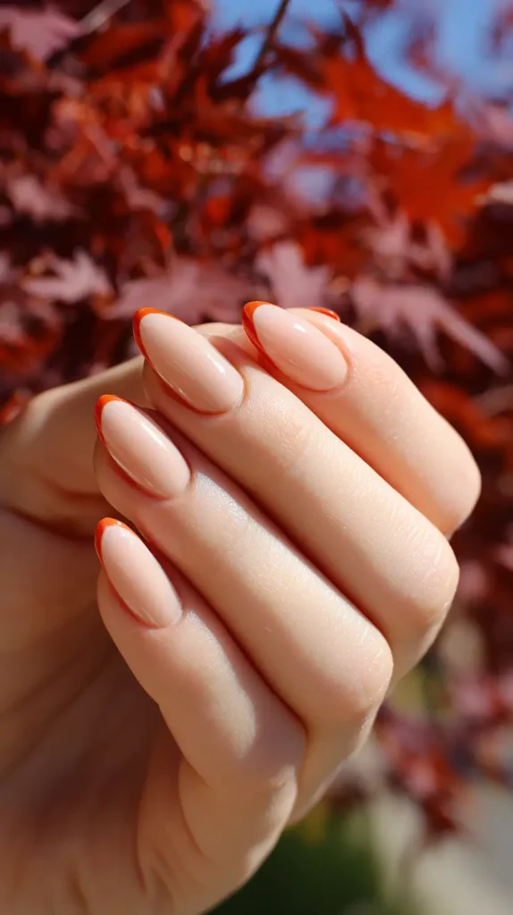 orange tips manicure
