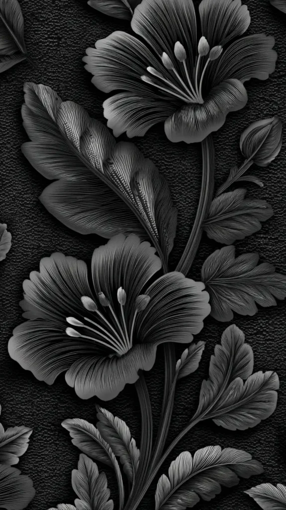 black flowers
