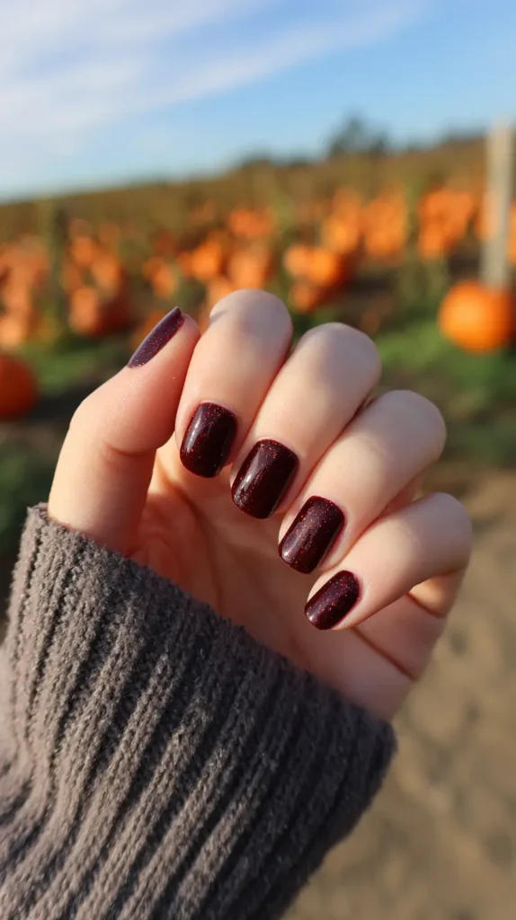 dark-colored autumn nails