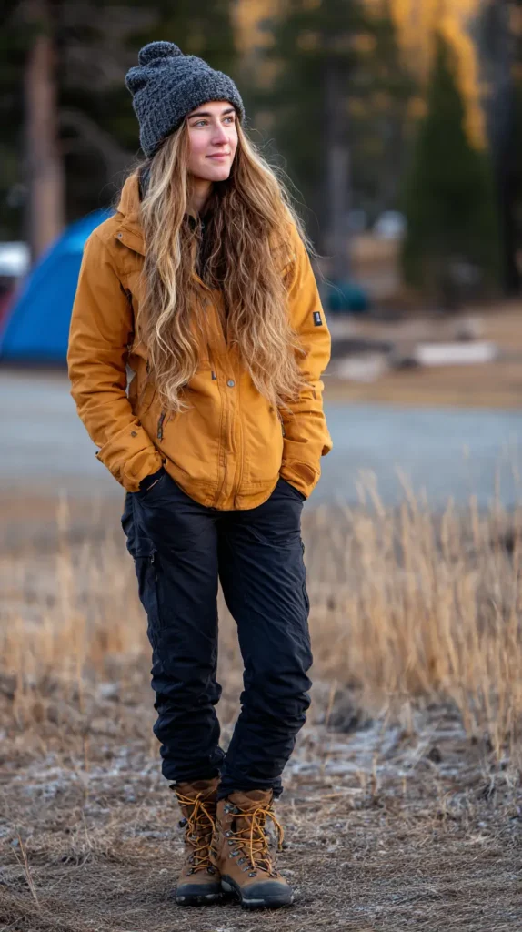 woman dressed for cool weather