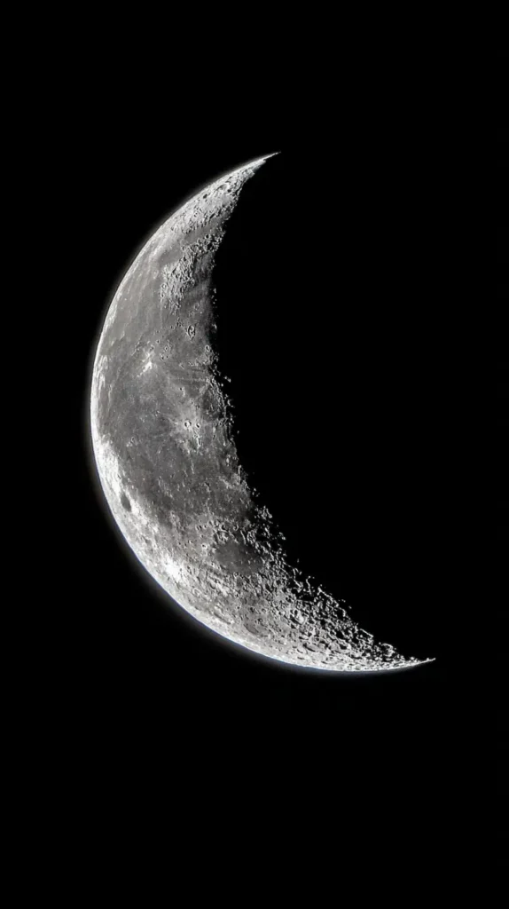 crescent moon at night