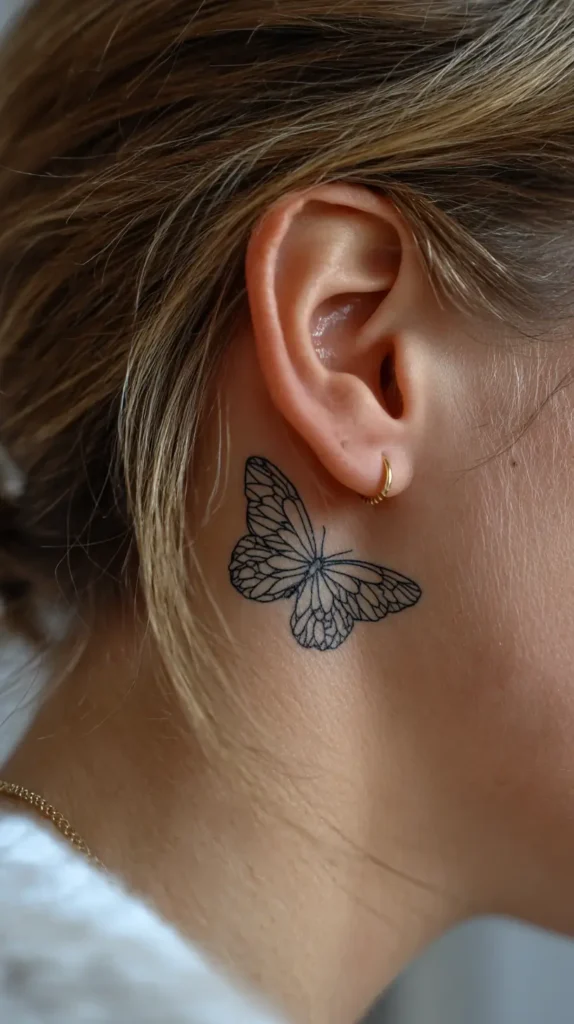 behind the ear tattoo