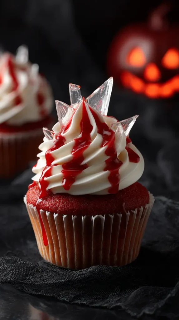 bloody glass cupcakes for Halloween