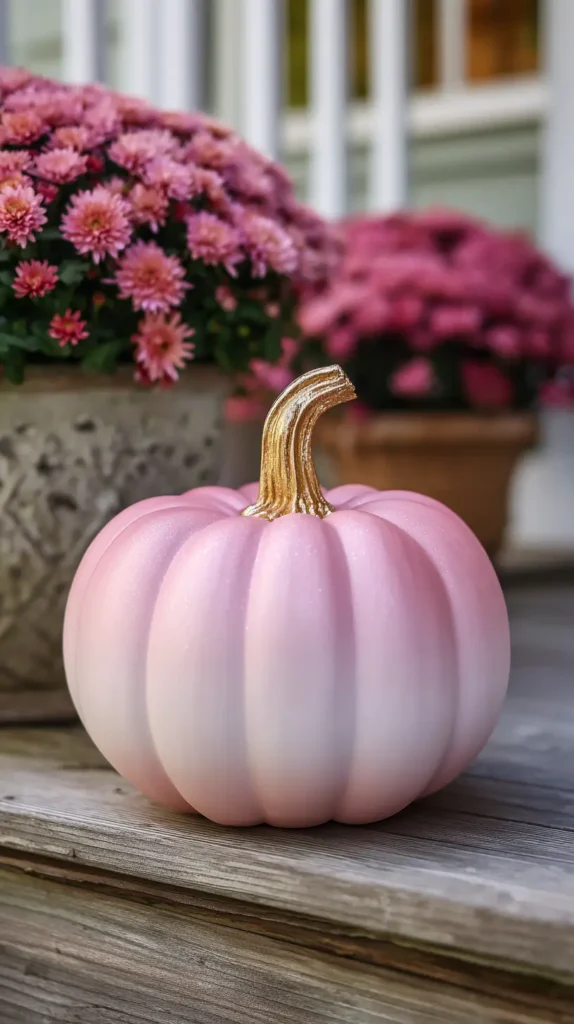 ombre pink pumpkin painting ideas
