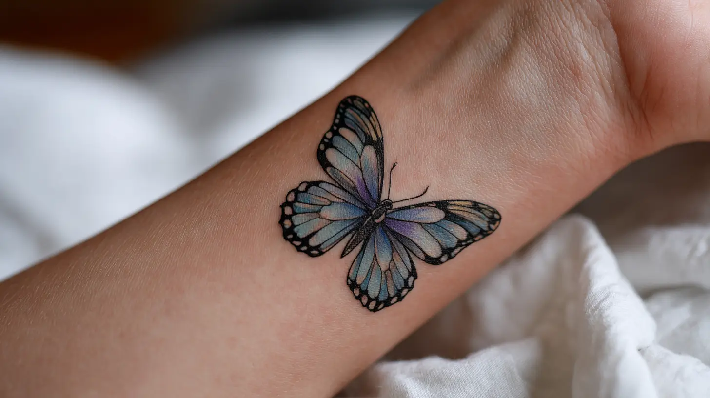 butterfly wrist tattoo