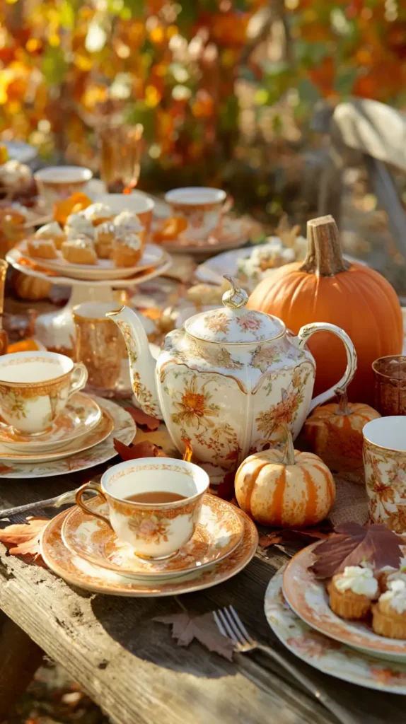outdoor party, autumn colors