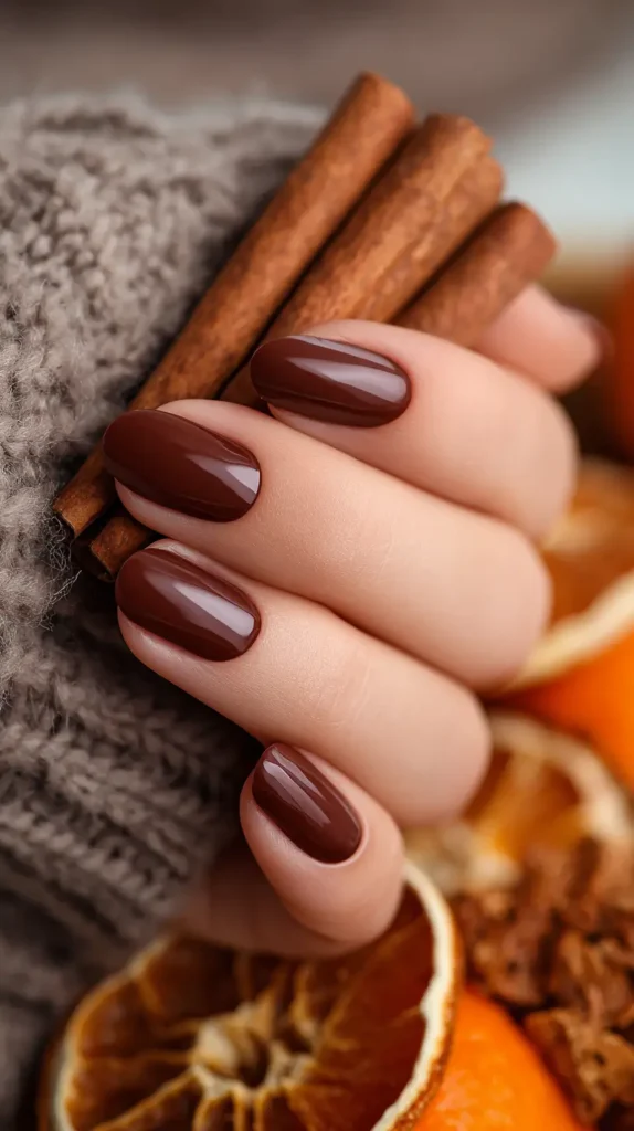 brown manicure
