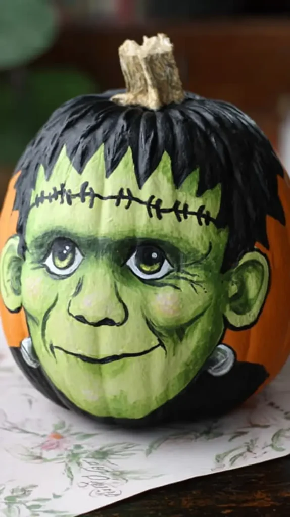 Frankenstein painted pumpkin ideas