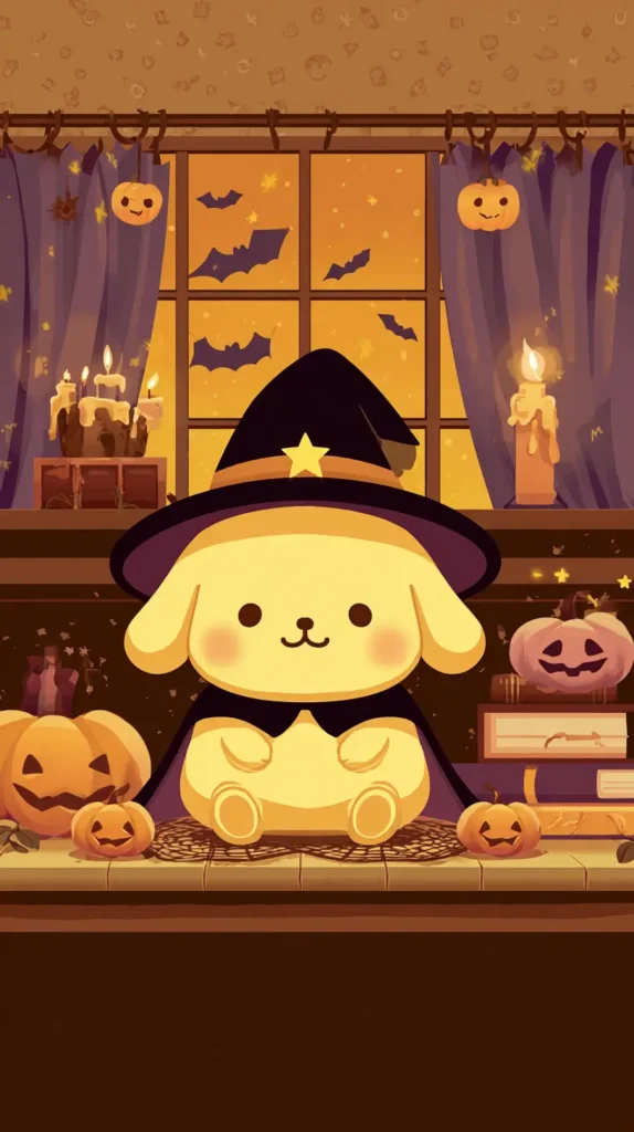 cute Halloween wallpaper, Pompompurin