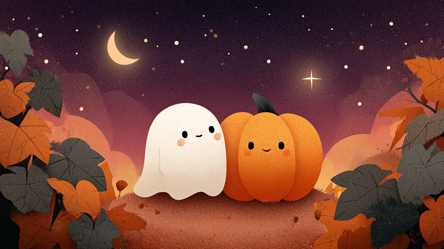 ghost and pumpkin cartoon