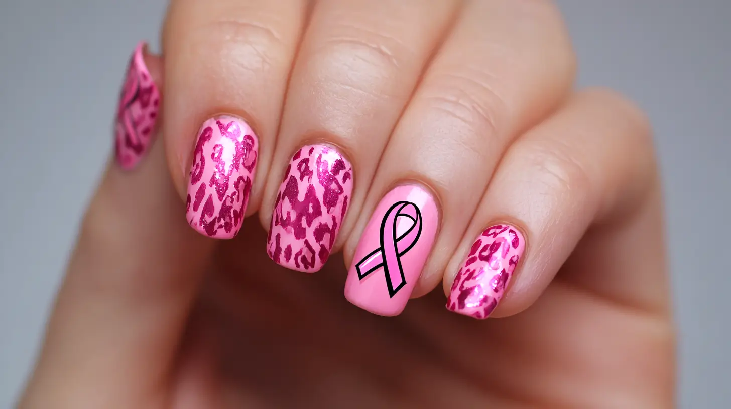 pink October nails