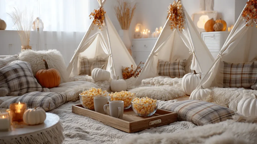 fall sleepover setup