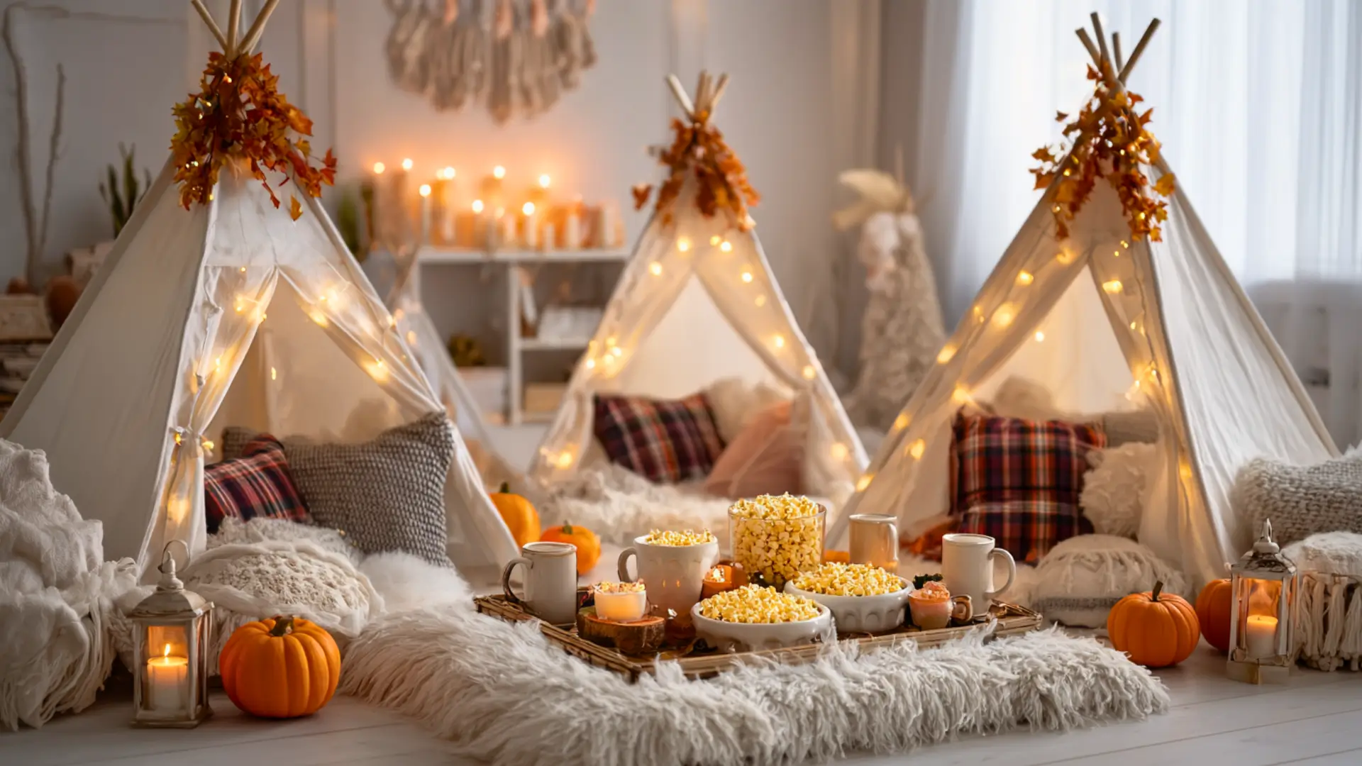 fall sleepover teepee tents