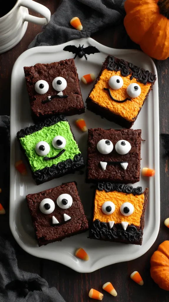 monster brownie bites, Halloween finger foods