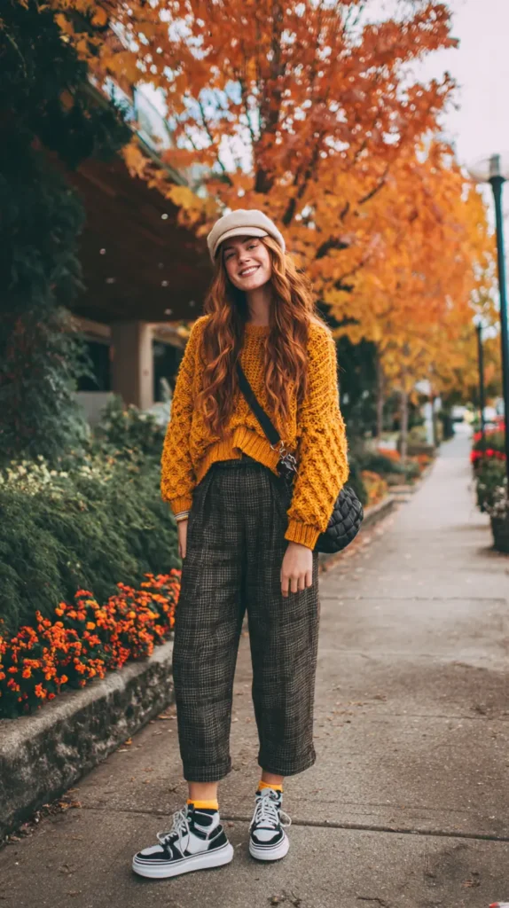 casual fall outfit on a woman