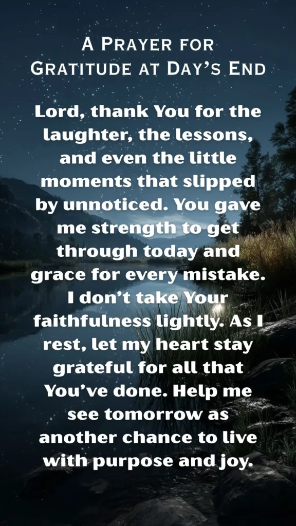 good night prayer for the days end