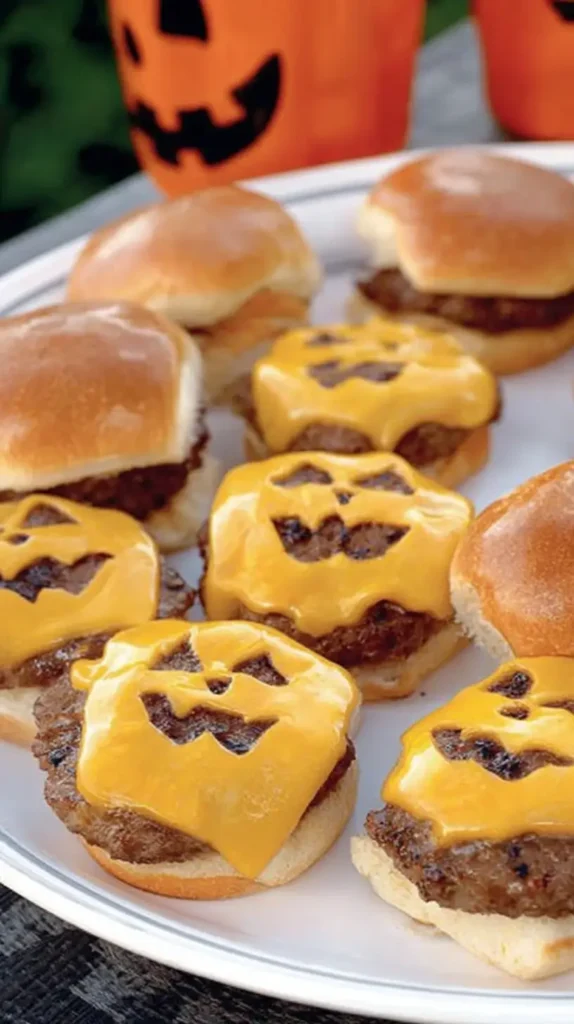 jack-o-lantern cheeseburgers