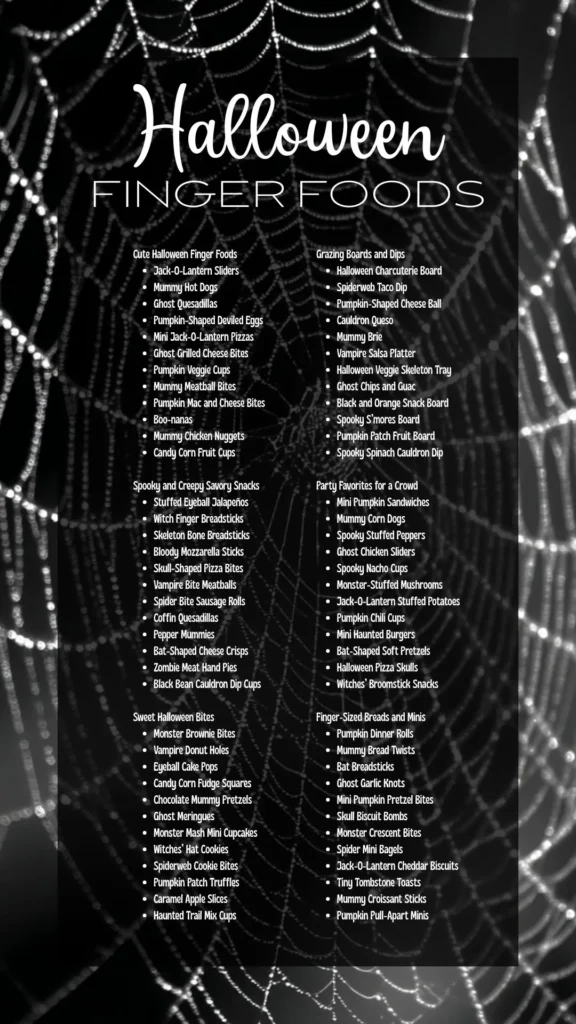 halloween finger foods list