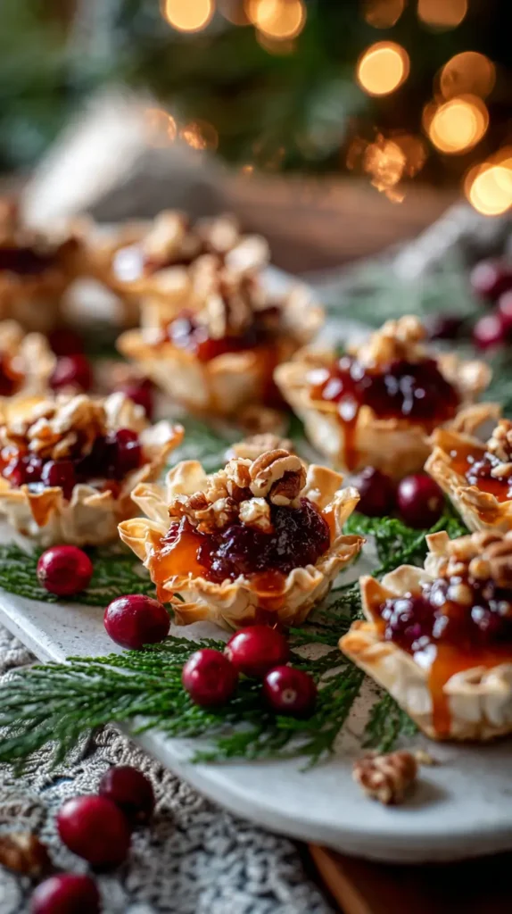 Cranberry Brie Phyllo Cups