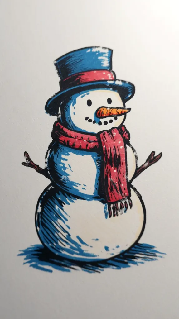 snowman drawing
