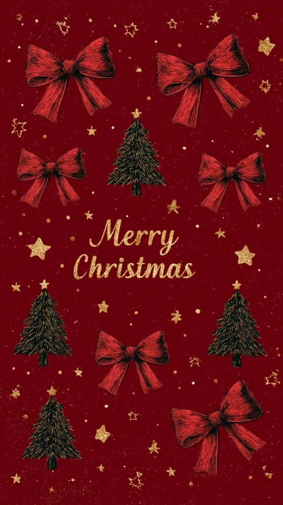 Merry Christmas wallpaper reds and greens