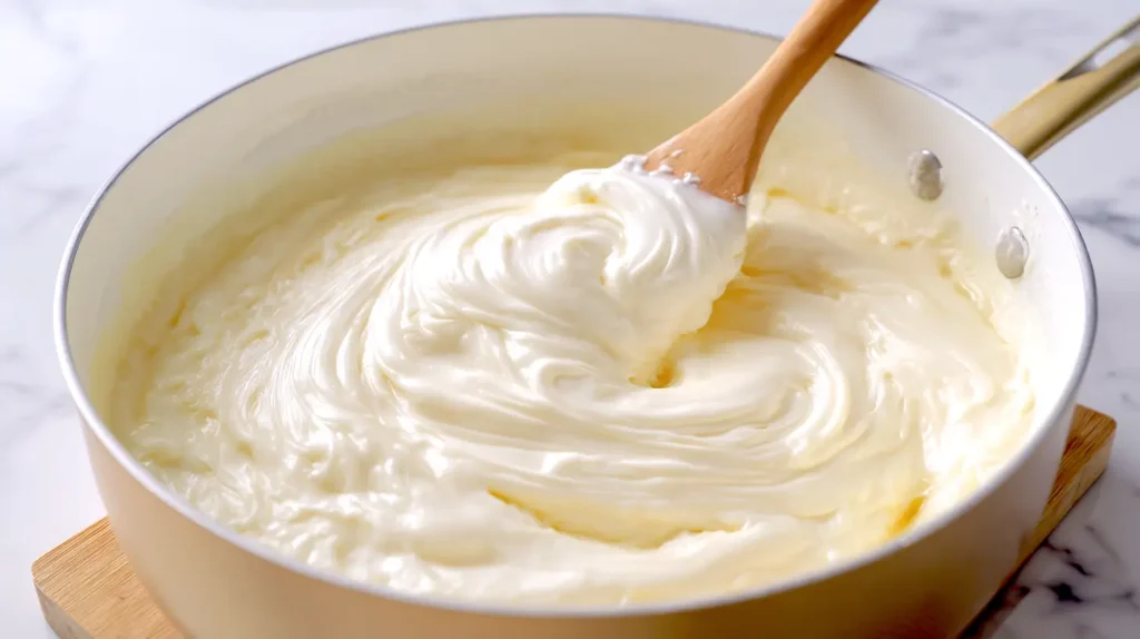 mixing bowl with melted white chocolate