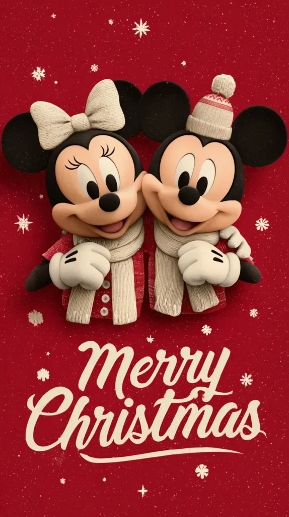 Minnie and Mickey mouse, holiday style