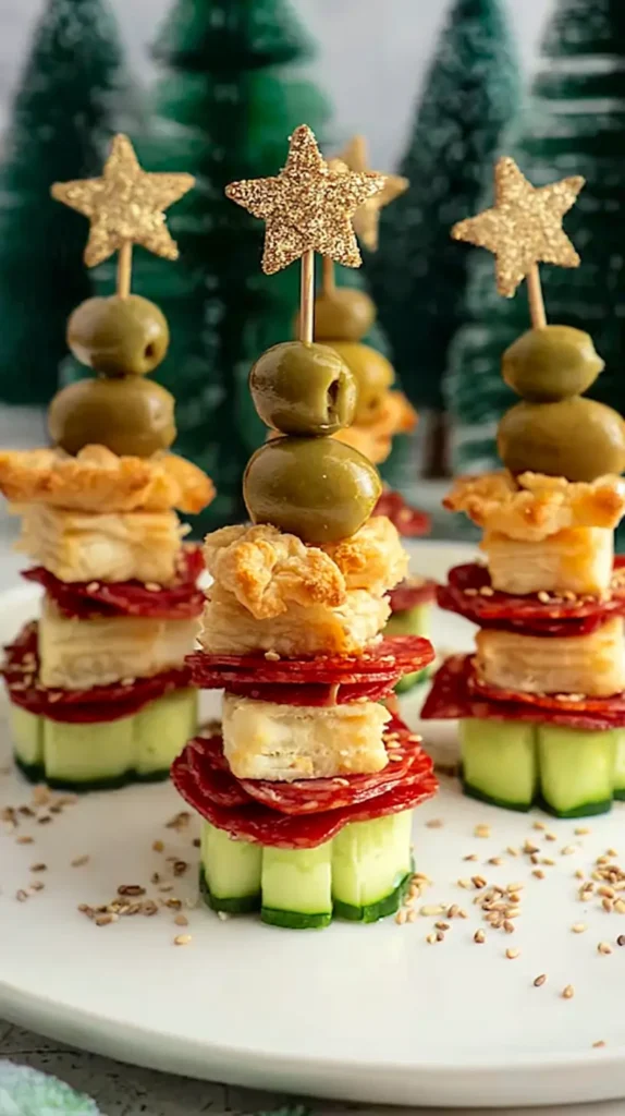 charcuterie sticks with stars on top