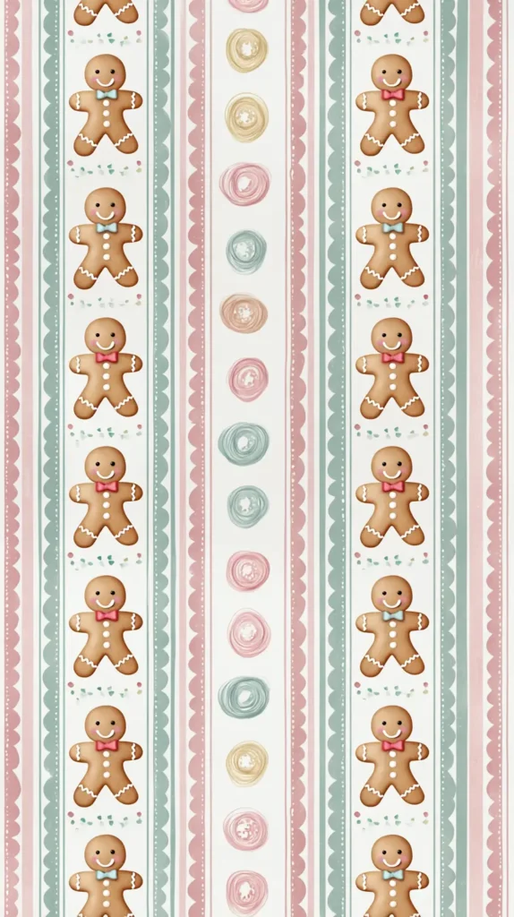 gingerbread patterned wallpaper in columns