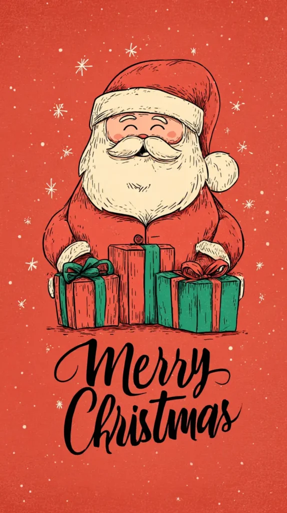 Merry Christmas wallpaper, Santa