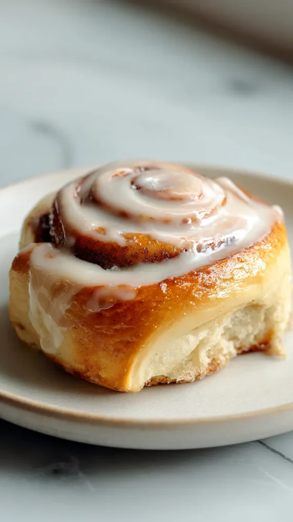 cinnamon roll on a white plate