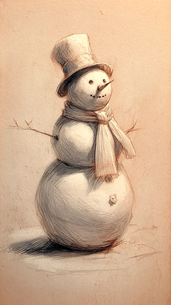 snowman drawing