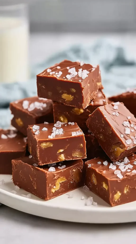 sea salt sprinkled on the fantasy fudge