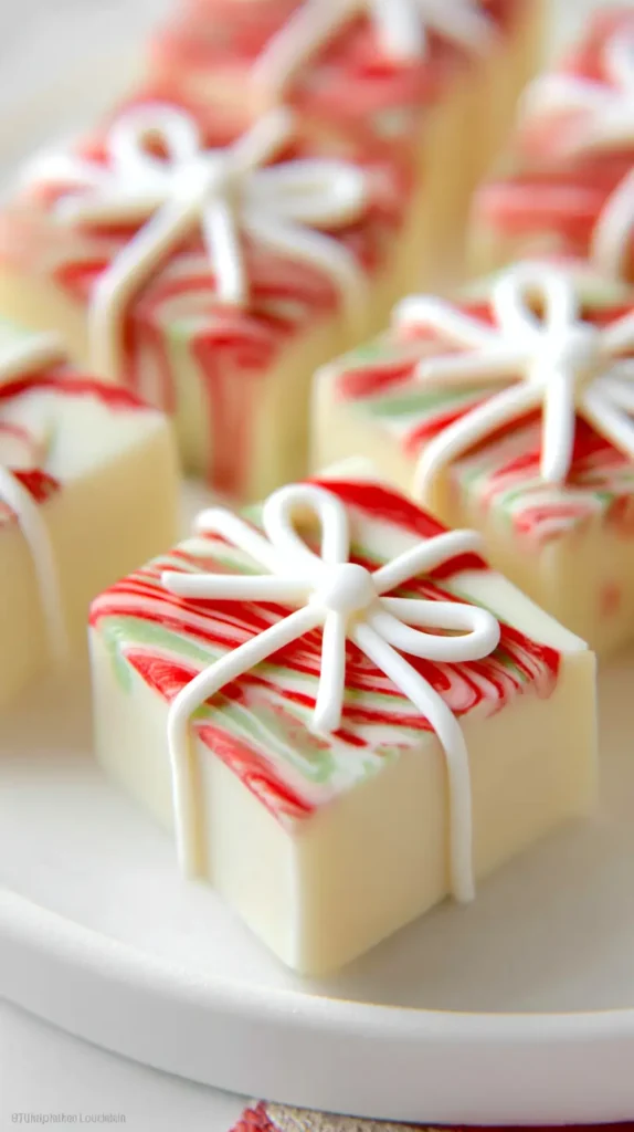 fudge made to look like Christmas presents