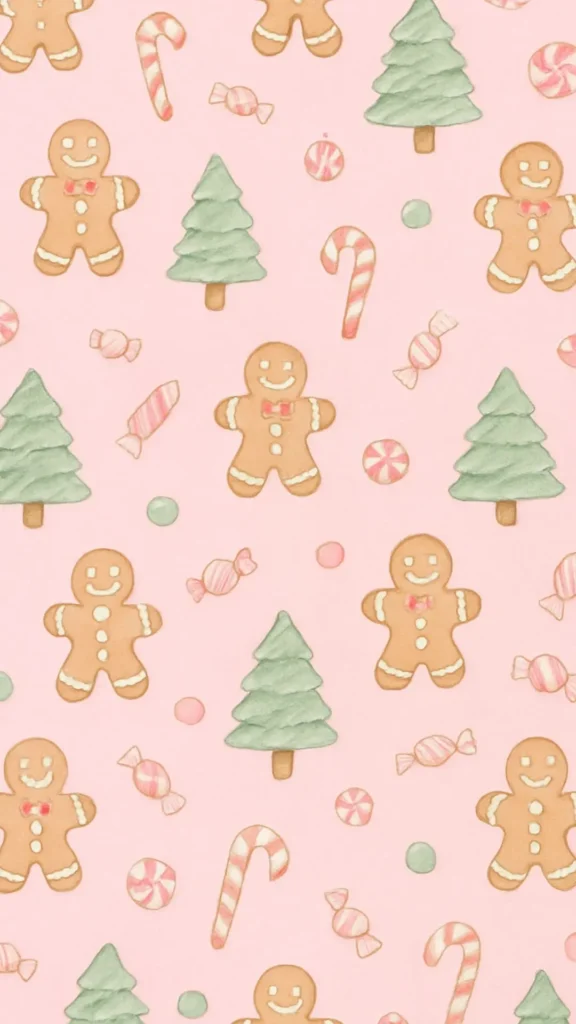 pink gingerbread cookie wallpaper