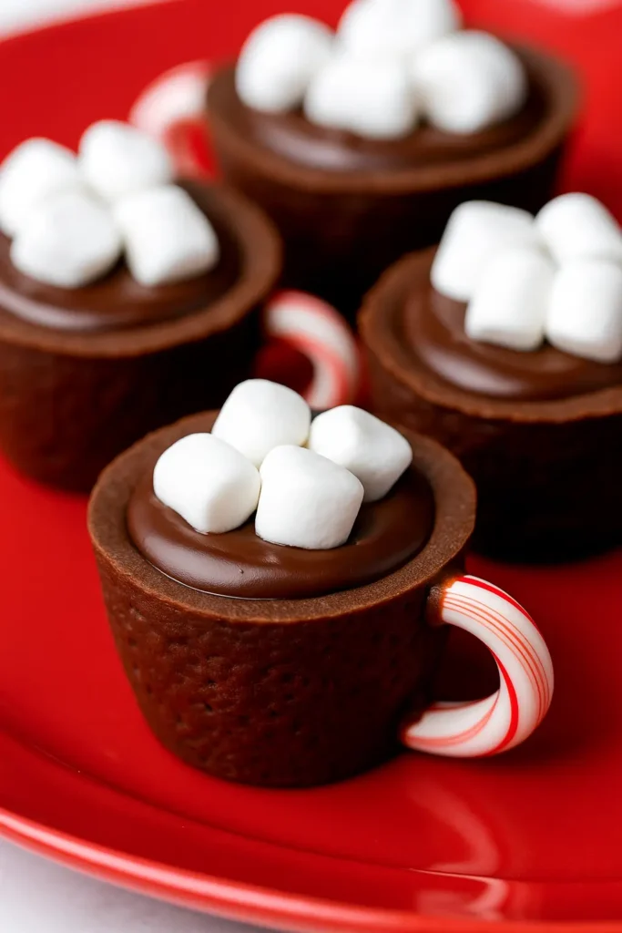 hot cocoa candy cane chocolate cups