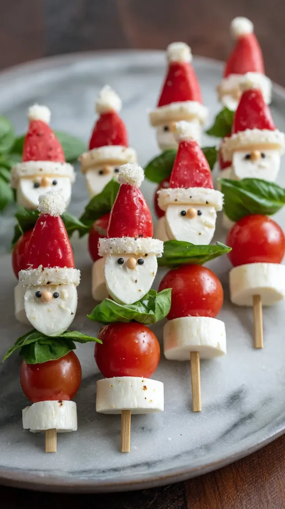 Santa caprese Christmas finger food