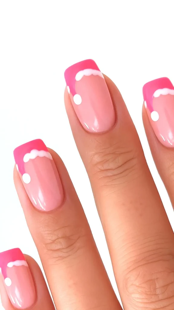 santa hat tips on manicure