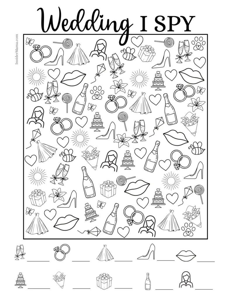 i spy game, bridal shower games